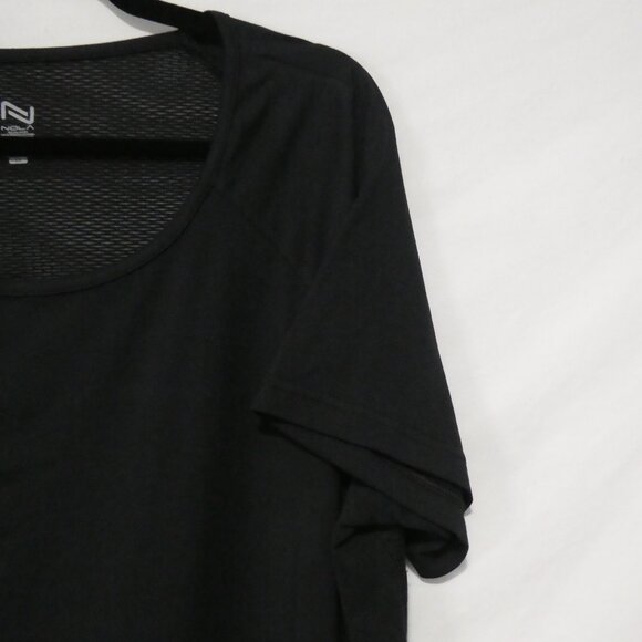 NOLA | 1X | Classic Black Exercise T-Shirt | Round Neck | Mesh Upper Back - Picture 5 of 13